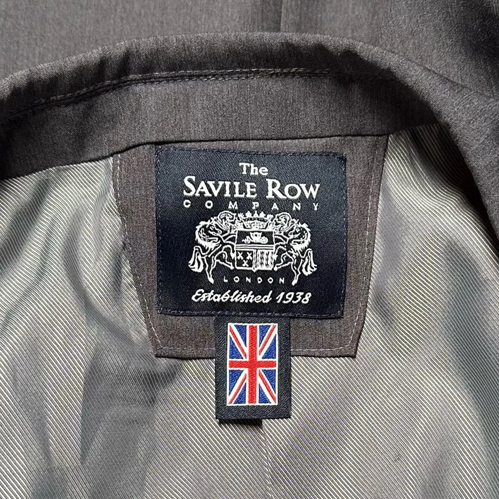 Savile Row Co. Strand Grey Solid Two Button Suit Jacket